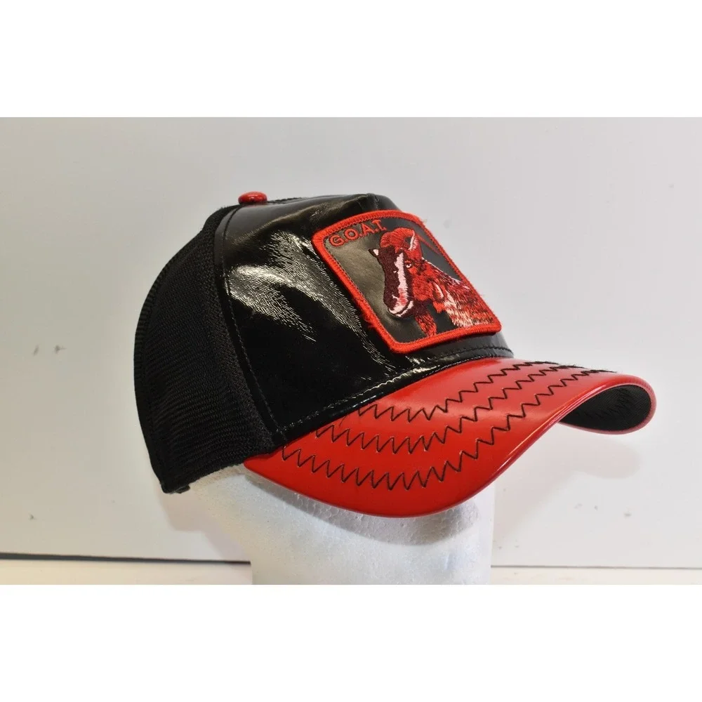 Goorin Bros The Farm Limited Circulation Snapback Hat GOAT Red/Black Pleather - Picture 2 of 6
